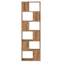 Berkfield Home Book Cabinet/Room Divider Artisian Oak 60x24x186 cm in Brown - Size: 60 x 24 x 186 cm - thumbnail 4