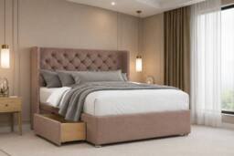 "Nexus Mattresses Ltd Windsor Plush Divan 2 Drawers Foot-End 54""Winged Headboard in Bronze - Size: King" - thumbnail 3