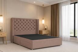 "Nexus Mattresses Ltd Windsor Plush Divan 2 Drawers Foot-End 54""Winged Headboard in Bronze - Size: King" - thumbnail 2