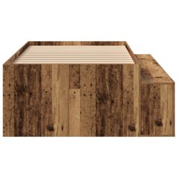Berkfield Home Storage Bed Frame Old Wood 90x200 cm in Brown - thumbnail 7