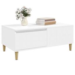 Berkfield Home Decorative Coffee Table White 90x50x36.5 cm Engineered Wood - thumbnail 4