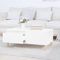 Berkfield Home Decorative Coffee Table White 90x50x36.5 cm Engineered Wood - thumbnail 1