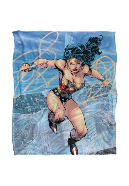Warner Brothers Wonder Woman Officially Licensed Silky Touch Super Soft Throw Blanket 152 x 127 cm in White - image 1