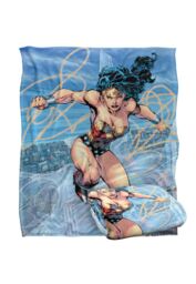 Warner Brothers Wonder Woman Officially Licensed Silky Touch Super Soft Throw Blanket 152 x 127 cm in White - thumbnail 2