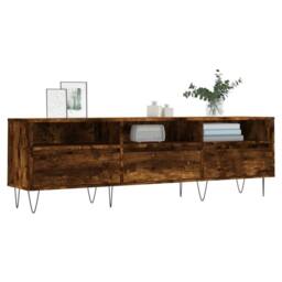 Berkfield Home TV Cabinet Smoked Oak 150x30x44.5 cm Engineered Wood in Brown - thumbnail 1