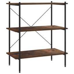 Berkfield Home 3-Tier Shelving Unit Black & Dark Wood 80x40x92 cm - Size: 80 x 40 x 92 cm - thumbnail 2