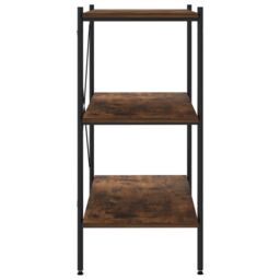 Berkfield Home 3-Tier Shelving Unit Black & Dark Wood 80x40x92 cm - Size: 80 x 40 x 92 cm - thumbnail 4