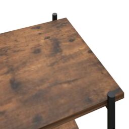 Berkfield Home 3-Tier Shelving Unit Black & Dark Wood 80x40x92 cm - Size: 80 x 40 x 92 cm - thumbnail 6