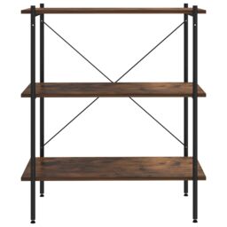 Berkfield Home 3-Tier Shelving Unit Black & Dark Wood 80x40x92 cm - Size: 80 x 40 x 92 cm - thumbnail 3