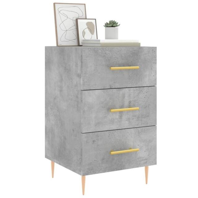 Berkfield Home Modern Bedside Cabinet Concrete Grey 40x40x66 cm Engineered Wood - Size: 40 x 40 x 66 cm - image 1