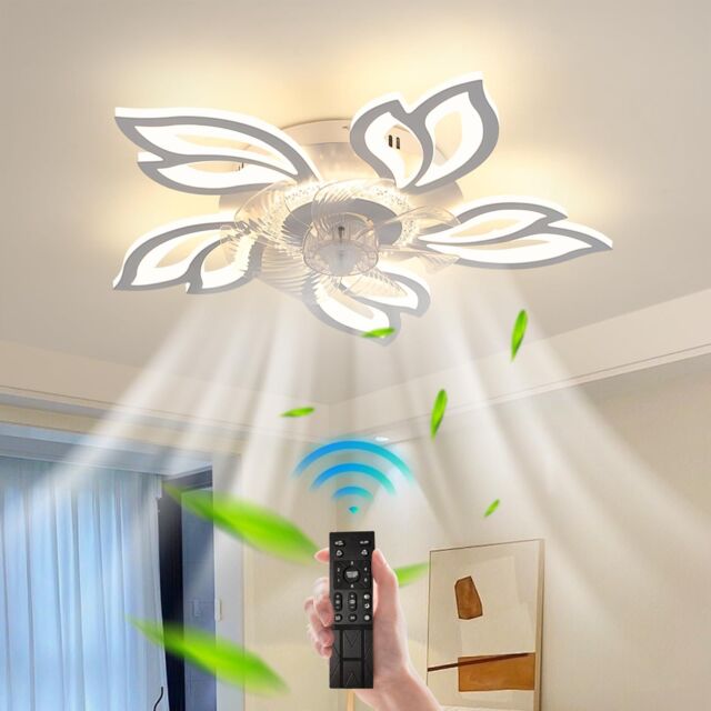 Garwarm Modern White Led Acrylic Ceiling Fan Light with Remote - image 1