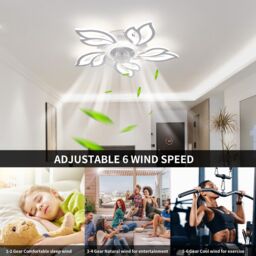 Garwarm Modern White Led Acrylic Ceiling Fan Light with Remote - thumbnail 2