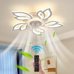 Garwarm Modern White Led Acrylic Ceiling Fan Light with Remote