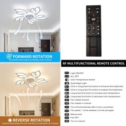 Garwarm Modern White Led Acrylic Ceiling Fan Light with Remote - thumbnail 3