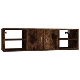Berkfield Home Wall Shelf Smoked Oak 102x30x29 cm Engineered Wood in Brown - Size: 102 x 30 x 29 cm - thumbnail 2