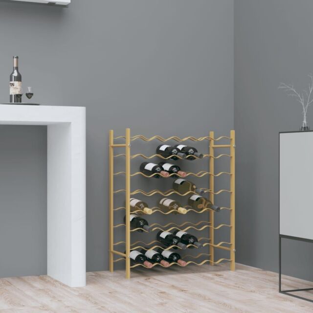 Berkfield Home Wine Rack for 48 Bottles Gold Metal - image 1