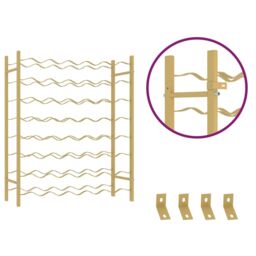 Berkfield Home Wine Rack for 48 Bottles Gold Metal - thumbnail 6