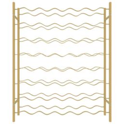 Berkfield Home Wine Rack for 48 Bottles Gold Metal - thumbnail 4