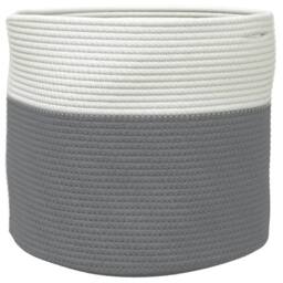 Berkfield Home Storage Basket Grey & White √ò40x35 cm Cotton - Size: 40x35 cm - thumbnail 5
