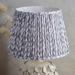Netlighting Borello Ivory Table Lamp Grey Fabric Leaf Shade 35cm B22 - thumbnail 3