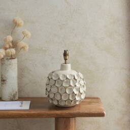 Netlighting Borello Ivory Table Lamp Grey Fabric Leaf Shade 35cm B22 - thumbnail 5