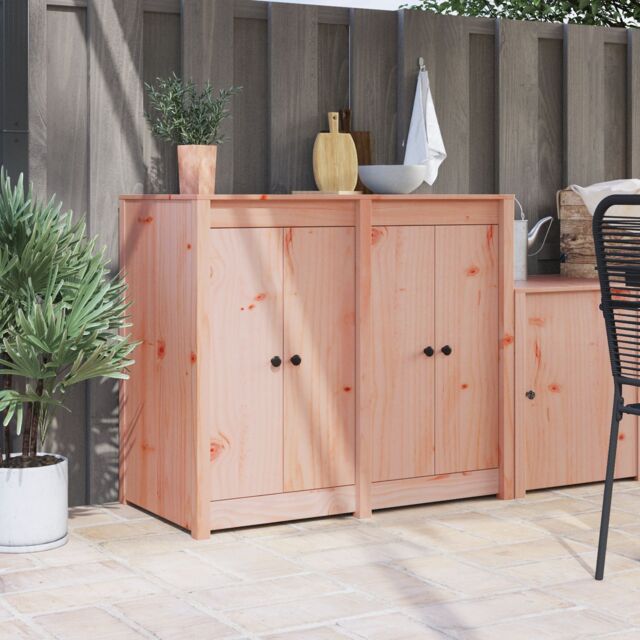 Berkfield Home Outdoor Kitchen Doors 2 pcs 50x9x82 cm Solid Wood Douglas Fir in Brown - Size: 50 x 9 x 82 cm - image 1