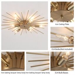 Garwarm 6 Light 60cm Dimmable Flush Mount in Gold - thumbnail 9