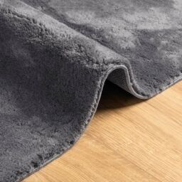 Berkfield Home Rug Short Pile Soft & Washable Anthracite 100x200 cm in Black - Size: 100 cm diameter - thumbnail 6