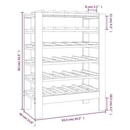 Berkfield Home Beautiful Wine Rack 61.5x30x82 cm Solid Wood Pine in Light Brown - thumbnail 8