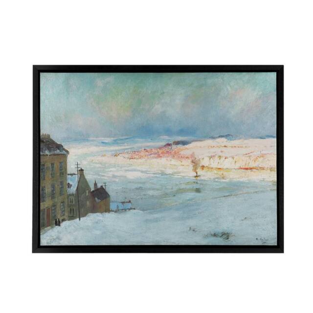 "Artery8 Maurice Cullen Levis From Quebec Framed Canvas Wall Art Print in Blue - Size: W12"" x H16""" - image 1