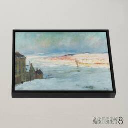 "Artery8 Maurice Cullen Levis From Quebec Framed Canvas Wall Art Print in Blue - Size: W12"" x H16""" - thumbnail 2