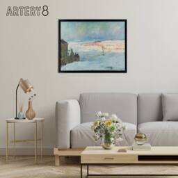 "Artery8 Maurice Cullen Levis From Quebec Framed Canvas Wall Art Print in Blue - Size: W12"" x H16""" - thumbnail 3