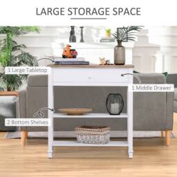 STILVORA Console Table with Drawer & 2 Shelves White - thumbnail 3