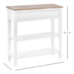 STILVORA Console Table with Drawer & 2 Shelves White - thumbnail 2