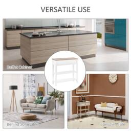STILVORA Console Table with Drawer & 2 Shelves White - thumbnail 4