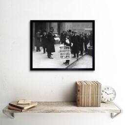 "Artery8 Historical Titanic Disaster Sinks S Boy Sign Framed Art Print in Grey - Size: W12"" x H16""" - thumbnail 2