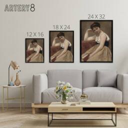 "Artery8 Camille Corot Interrupted Reading Woman Portrait Framed Canvas Art in Brown - Size: W24"" x H32""" - thumbnail 4
