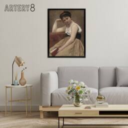 "Artery8 Camille Corot Interrupted Reading Woman Portrait Framed Canvas Art in Brown - Size: W24"" x H32""" - thumbnail 3