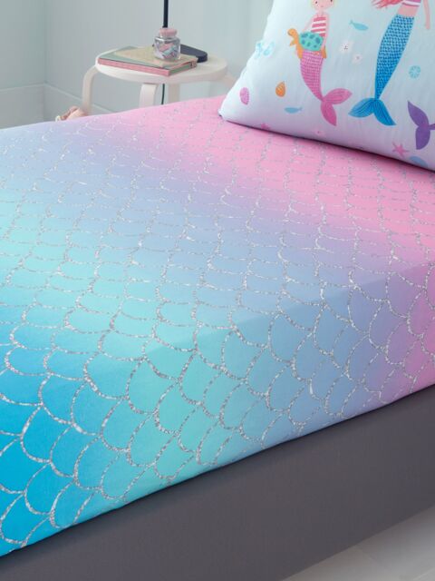 Catherine Lansfield 'Mermaid' Fitted Sheet in Pink - Size: Single - image 1