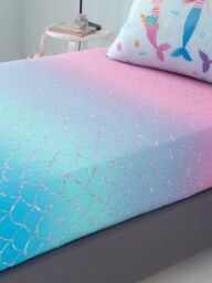 Catherine Lansfield 'Mermaid' Fitted Sheet in Pink - Size: Single