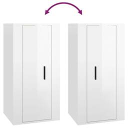 Berkfield Home Wall Mounted TV Cabinet High Gloss White 40x34, 5x80 cm - thumbnail 8