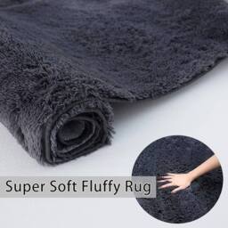 YnysTec Large Shaggy Rug Anti Slip Mat Soft Fluffy Living Room Bedroom Carpet in White - Size: 60 cm x 120 cm - thumbnail 4