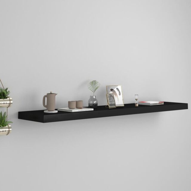 Berkfield Home Floating Wall Shelf Black 120x23.5x3.8 cm MDF - image 1