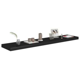 Berkfield Home Floating Wall Shelf Black 120x23.5x3.8 cm MDF - thumbnail 3