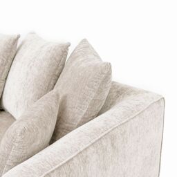 Abakus Direct Lucas Water Repellent Velvet Chenille Right Facing Corner Sofa in Cream - thumbnail 6