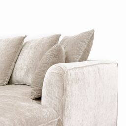 Abakus Direct Lucas Water Repellent Velvet Chenille Right Facing Corner Sofa in Cream - thumbnail 5