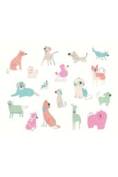Origin Murals Happy Dogs Wall Mural in Pink - Size: W300 cm x H240 cm - thumbnail 2