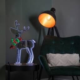 Samuel Alexander 60cm Reindeer with Scarf Infinity Decoration with Multi-Coloured LEDs - thumbnail 3