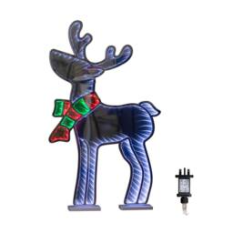 Samuel Alexander 60cm Reindeer with Scarf Infinity Decoration with Multi-Coloured LEDs - thumbnail 1