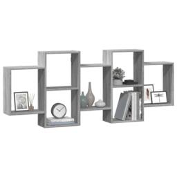 Berkfield Home Durable Wall Shelf Grey Sonoma 159x18x65 cm Engineered Wood - Size: 159 x 18 x 65 cm - thumbnail 1